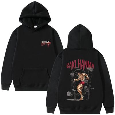 Japanese Anime Baki The Grappler Graphic Hoodie Baki Hanma Hooded Sweatshirt Men Women Casual Oversized Fleece Cotton Pullover