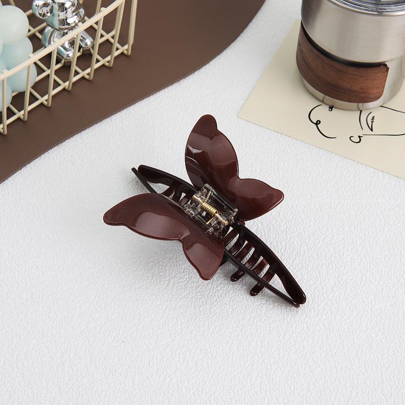 Elegant Temperament Butterfly Hair Clip - High-End Acetate, Women's 2024 Collection, Simple Shark Style.