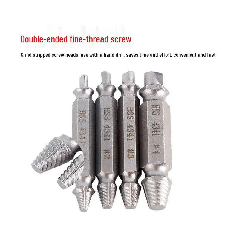 Fine-Tooth Reverse Thread Screw Extractor and Remover for Stripped or Broken Screws