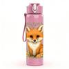 1PC Leaf Frame Fox Illustration 750ml Color Plastic Sports Water Bottle Leakproof Flip Straw Lid Suitable for Sports Office Home Use