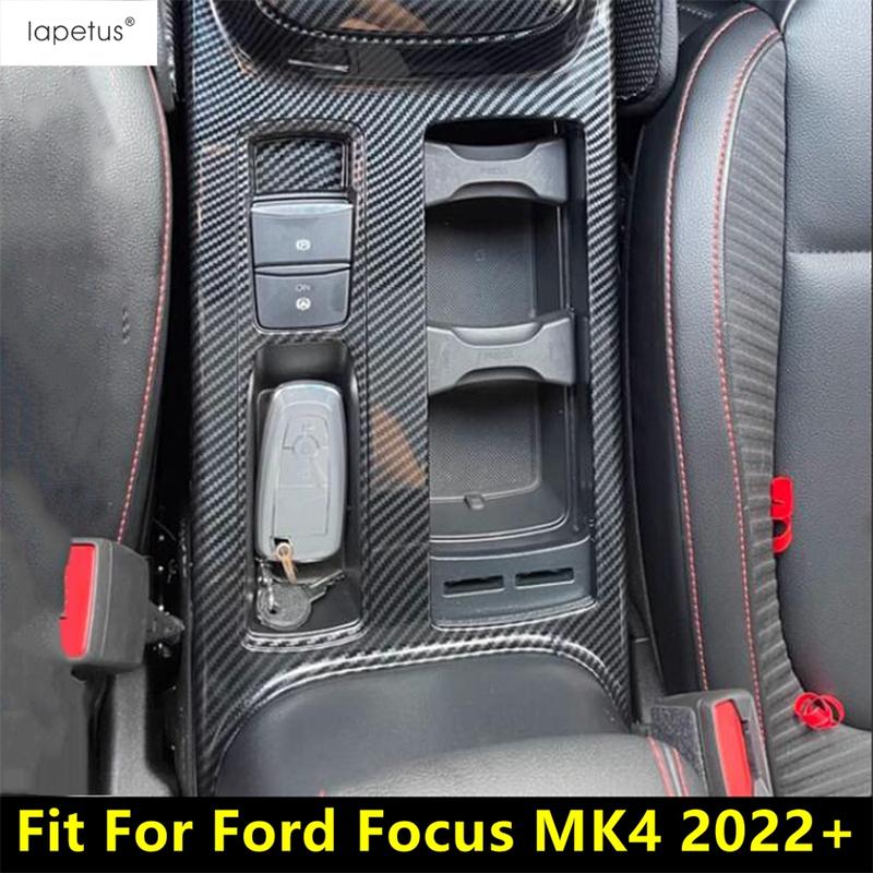 

Панель-наклейка декоративная на центральную консоль, держатель для стакана, накладка, аксессуары из ABS-пластика под карбон для Ford Focus MK4 - 2025