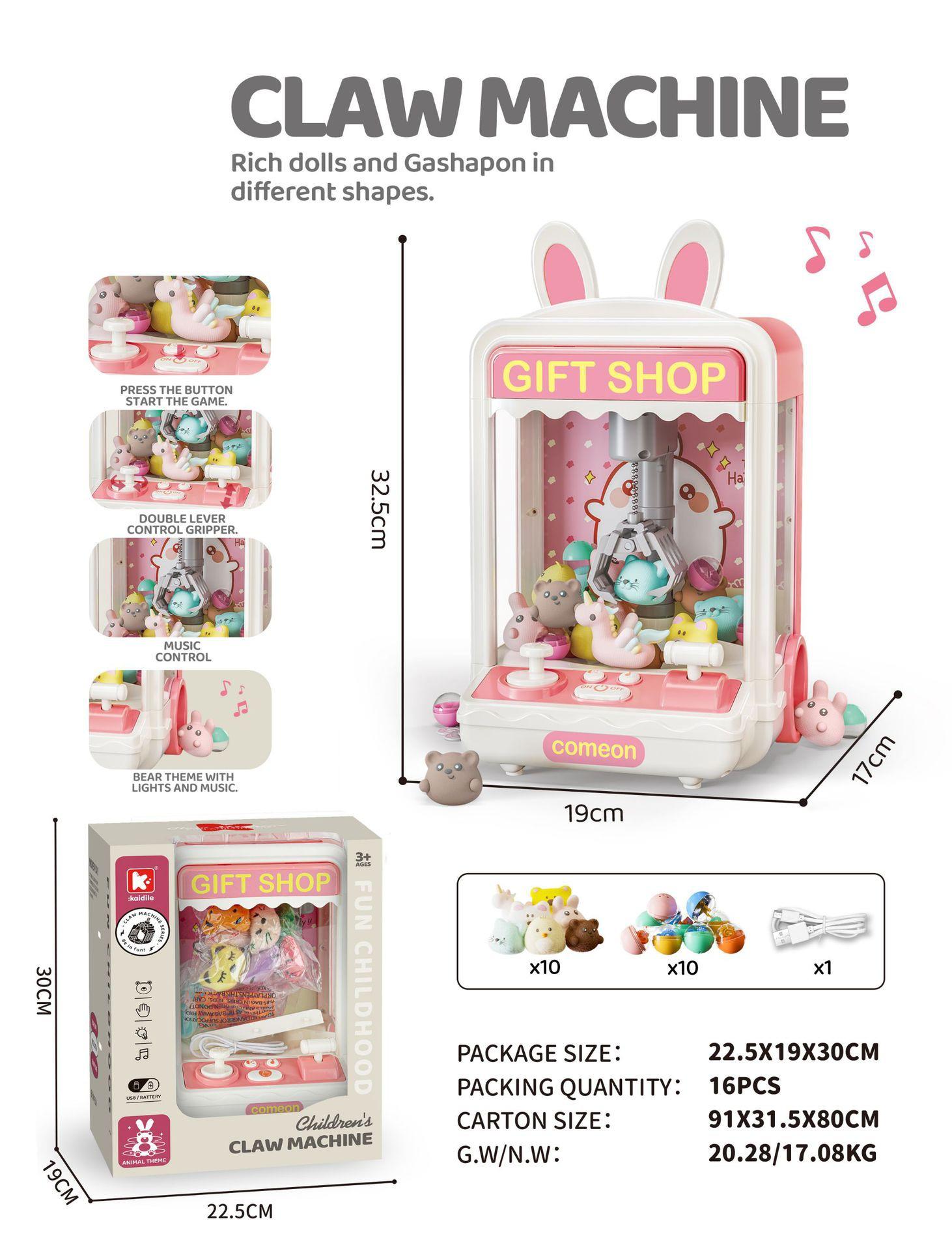 

Large Claw Machine with Lights and Sound - Kids Coin-Operated Plush Toy Grabber, Perfect Birthday Gift for Boys and Girls