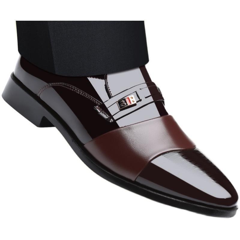 Spring New Soft Leather Soft Sole Round Head Breathable Trend Casual Leather Shoes Business Dress Fashion British Trendy Shoes Men's Shoes