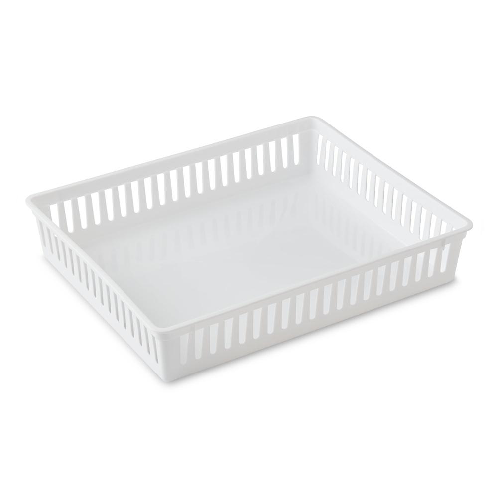 Set of 7 Plastic Drawer Storage Organizer Bins Office Kitchen Tools Accessories Slotted Design Dishwasher Safe Stackable