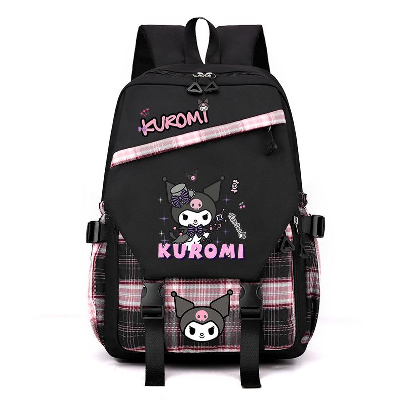 Cool Lomi Kuromi Backpack Student Schoolbag Anime Cartoon Print Junior High School High School Large Capacity Schoolbag