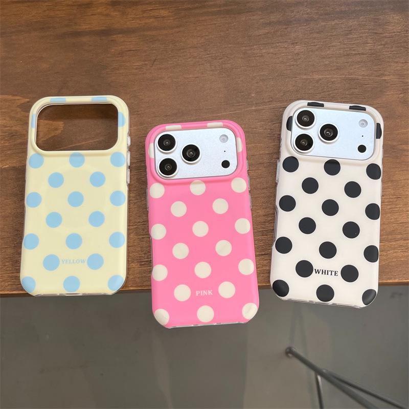 Polka Dot Cartoon Animal Magnetic iPhone Stand Case for Apple 17/16 Pro Max/15/14 - Girly Design