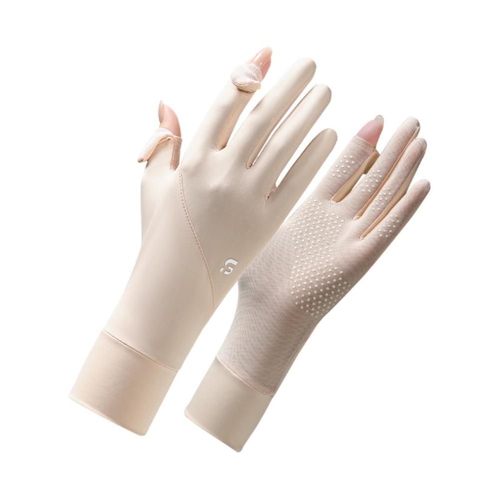 Thin Women Sunscreen Gloves Ice Silk Cycling Driving Gloves  Running Sports