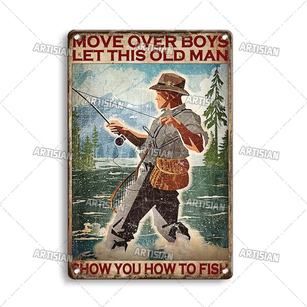 Boy Who Loved Fishing Metal Sign, Gift for Fisherman 20x30cm