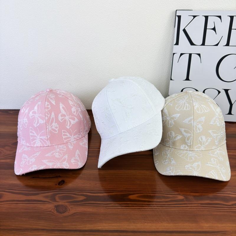 New Spring/Summer Embroidery Baseball Cap WomePink Sweet Style Hat, Korean Caps