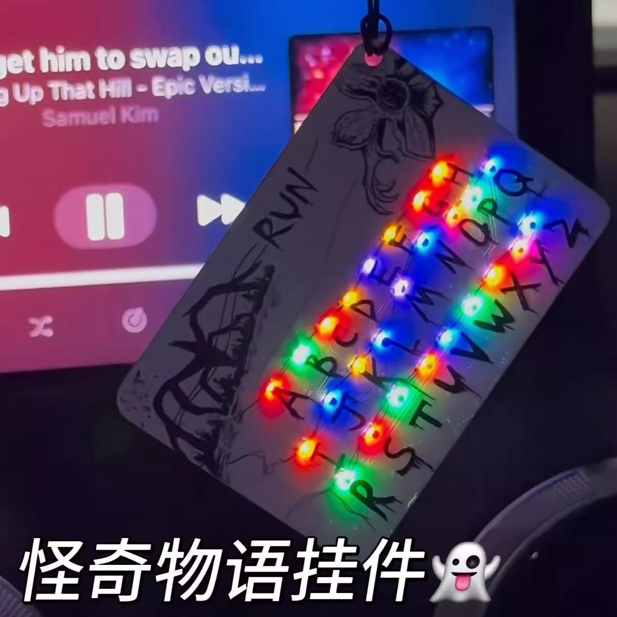 Themed Card Light Pendant 26 Alphabet Light Bag Charm Christmas Decoration Holiday Birthday Collect Gift