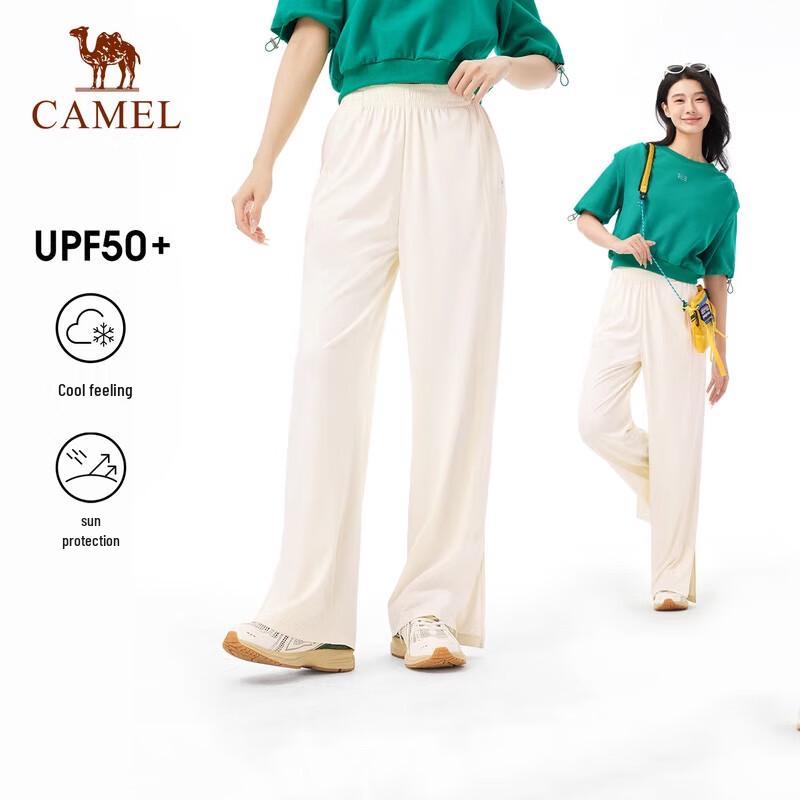 CAMEL Women s Ice Silk Wide-Leg Casual Pants L
