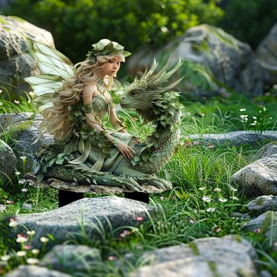 Garden Fairy Dragon Stake Ornament 2D Příslušenství Dekorace na dvůr Vodotěsná dekorace
