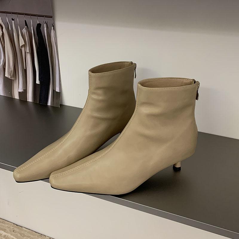 Fashion Footwear Low Heel Women Ankle Stretch Boots Female Casual Fashion Pointed Toe Modern Ladies Short Boots Pumps Shoes