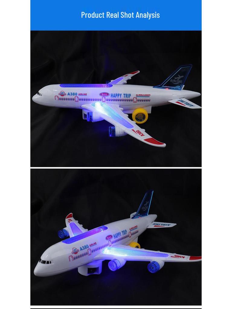 Children's Electric A380 Airliner Toy with Lights and Music