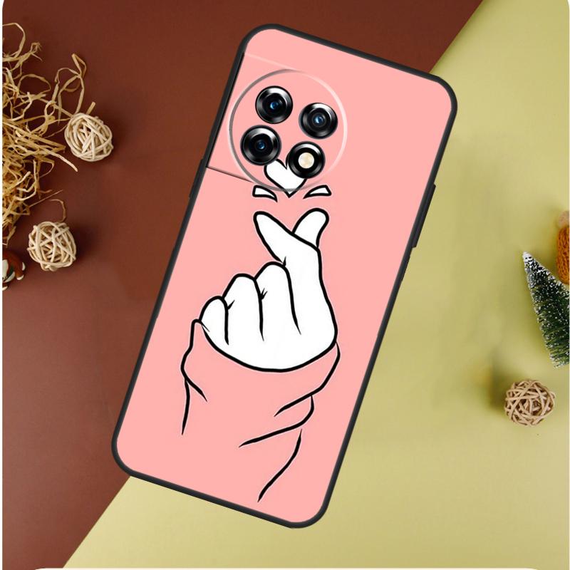 Kpop Finger Heart For OnePlus 13 13R 12 12R 11 9 10 Pro 8T 9RT 10T 10R N20 N30 Nord CE 2 3 4 Lite Phone Case