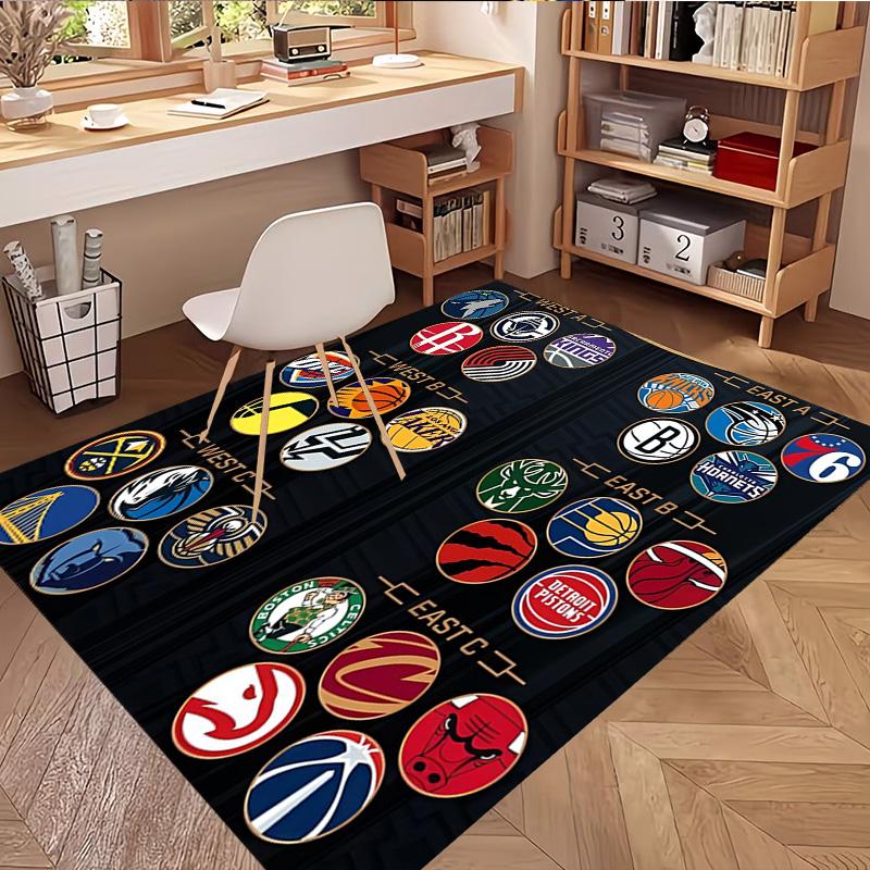 Basketball Print Rug, Washable Floor Carpet, For Entryway Dorm Laundry Room Office Study, Home Decor Birthday Christmas Gift
