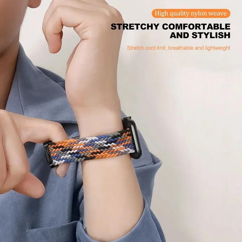 Woven nylon strap For Apple Watch 10 42mm 46mm Ultra 2 49mm 9 8 7 45mm 41mm breathable bracelet For iwatch 6 5 4 3 SE 44mm 40mm