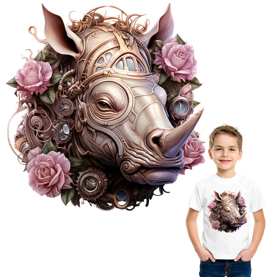 Heat-Adhesive Clothing Parches Decals Diy Hoodies Clothes Stickers Heat Transfer Parches Ropa Patch Iron Animals Flowers