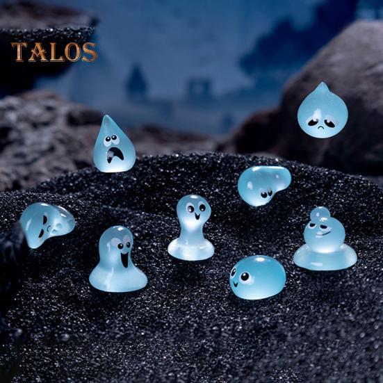 8Pcs/Set Water Sprites Figurine Luminous Mini Water Elf Ornament Miniature Cartoon Waterdrop Statue Toy Microlandscape Desktop Decoration Ornament