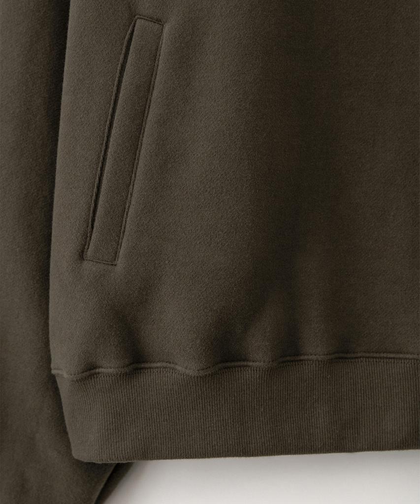 Sseomweeobeoteo Square Logo Half Zip-Up Sweatshirt - Brown