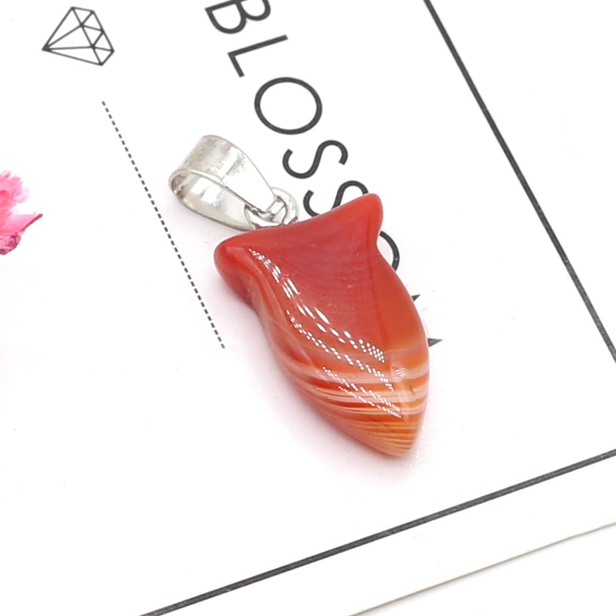 1 шт. в партии натуральный камень полосатый агат кулон в форме рыбы оникс подвески — фото 9