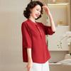 Stylish Short-Sleeve Top for Middle-Aged Women