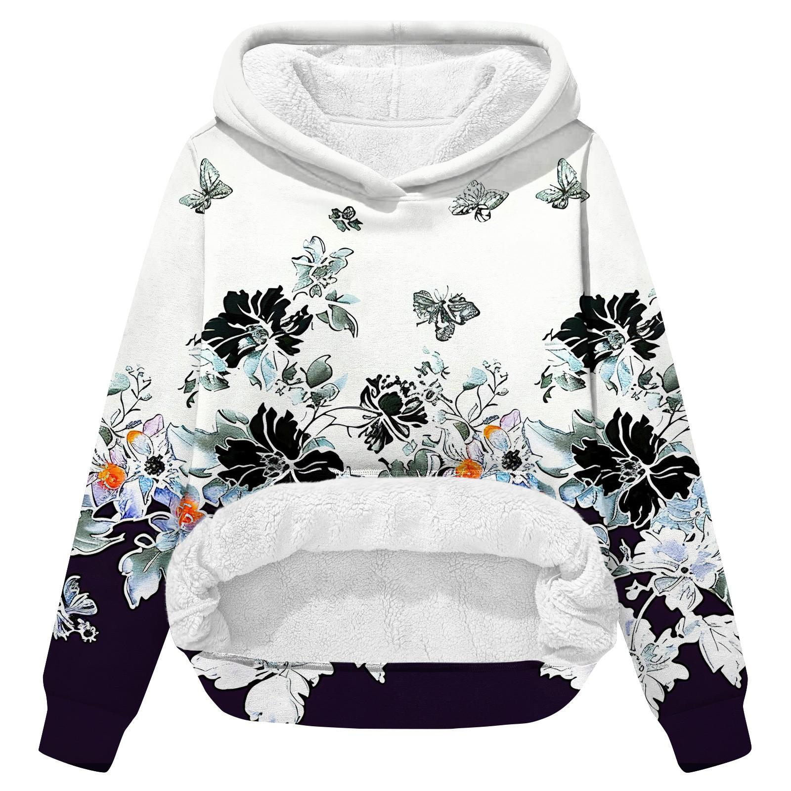 

Женская зимняя повседневная модная толстовка с круглым вырезом и длинным рукавом из бархата с утолщенным капюшоном M чёрный