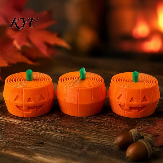 Creative Desk Ornaments 3D Printed Halloween Pumpkin Fidget Toy, Retractable Spiral Stress Relief Eco Friendly Pla Toys Ornament, Flexible PLA Sensory