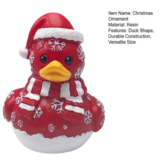 Christmas Ornament Duck Snowman Shape Resin Figure Christmas Tree Duck Figurine Festive Table Decoration