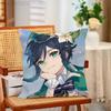 genshin impact venti Funny Pillow Case Antidustmite Pillowcase Invisible Zipper Silky Short Plush Sofa Cushion Cover
