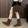 Boken Shoes Short Boots 2026 New Autumn/Winter French Retro Stacked Boots for Women