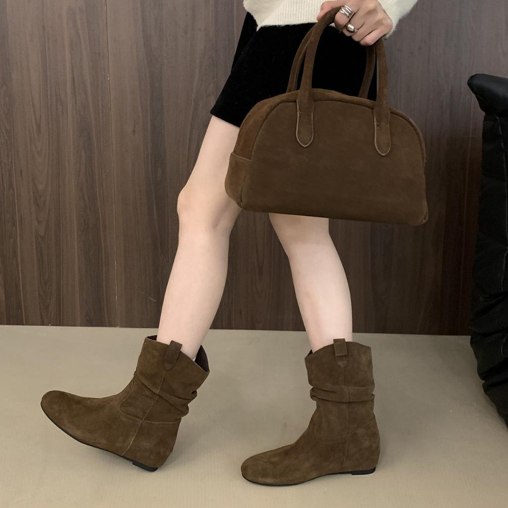 Boken Shoes Short Boots 2026 New Autumn/Winter French Retro Stacked Boots for Women