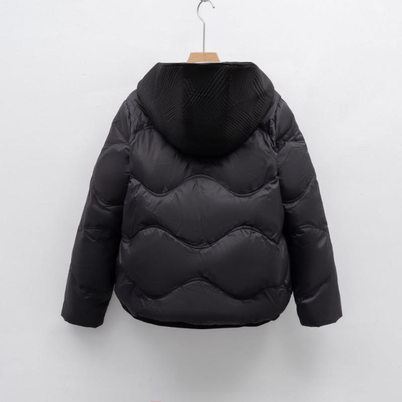 Geflickte zweiteilige Daunenjacke mit Kapuze für Damen, Winter neu, warm, lässig, Brotjacke, trendiger Mantel