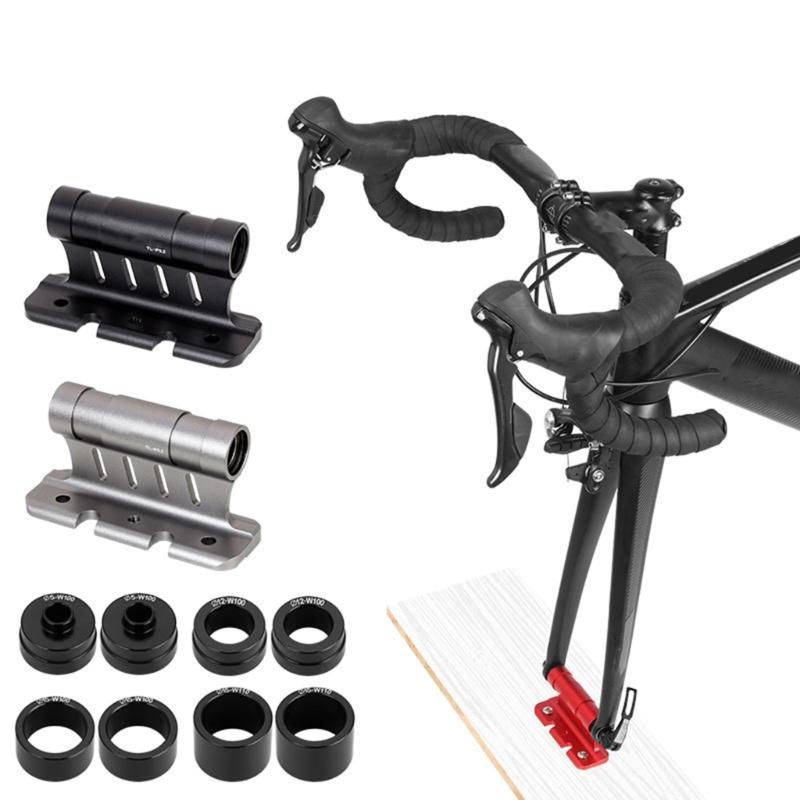 Lightweight Aluminum Bike Holder Tool Free Installation Bike Rack for Front Fork & Rear Wheel Fits Most Bike Types