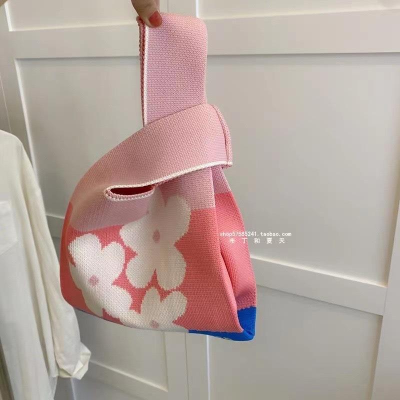 Knitted bag, gift bag, souvenir gift, woven bag, gift bag, fashion wrist bag, handbag, women's bucket bag.