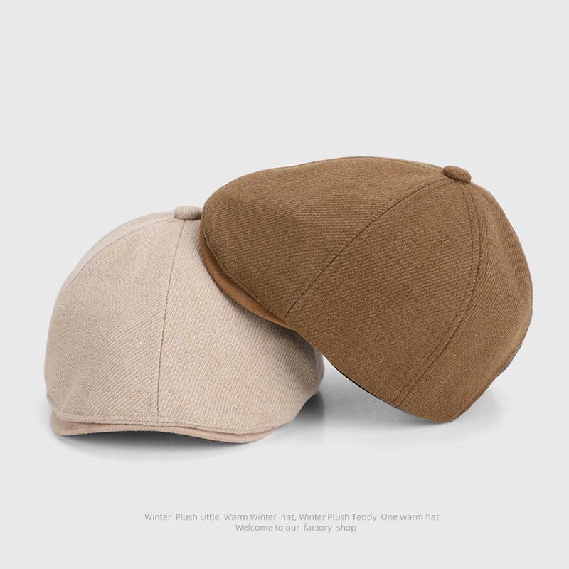 Jesień Zima Vintage Progresywna Czapka Beret Czapka Gazeciarza Damska Kapelusz Malarski