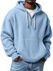 Stil Herren Waffel Hoodie Mode Sport Lässig Pullover Fleece Dick Warm Winter Oberteil