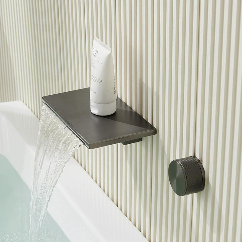 New Bathroom Faucet Basin Faucet Wall Mounted Sink Faucet Lavotory Faucet Basin Taps Hot Cold Waterfall Mixer Tap Crane