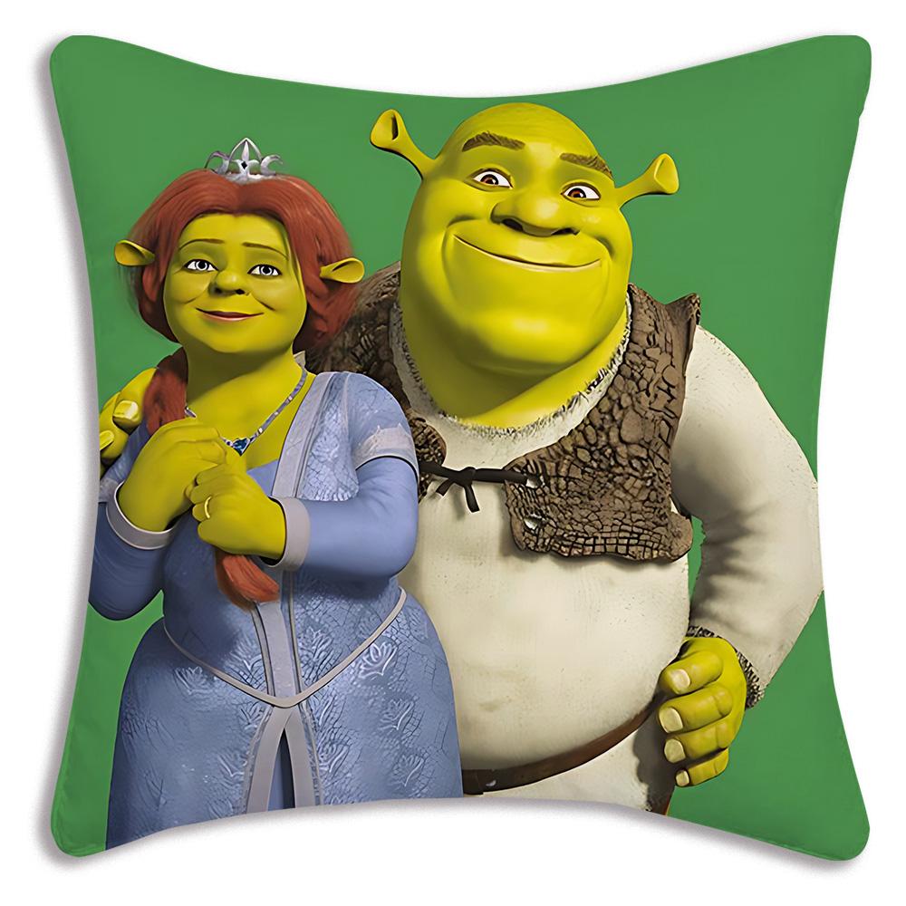 Federe per Cuscino Divertenti Shrek Film Fantasy Cartone Animato Divano Decorativo Casa Stampa Double-Sided Corto Peluche Cuscino Carino