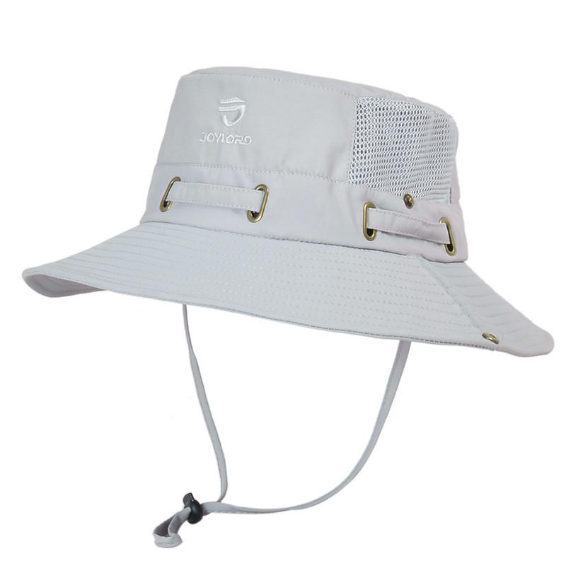 

Summer Mesh Breathable Fisherman Hat With Wide Brim Sun Protection For Outdoor Fishing And Hiking світло-сірий колір