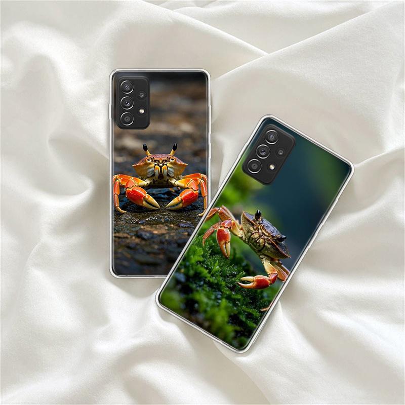 Unique Animal Crab Phone Case for Samsung A54 A57 A37 A17 A14 A15 A12 A24 A34 A55 A35 A25 A52S A07 A05S A04S A22 A32 A72 Galaxy