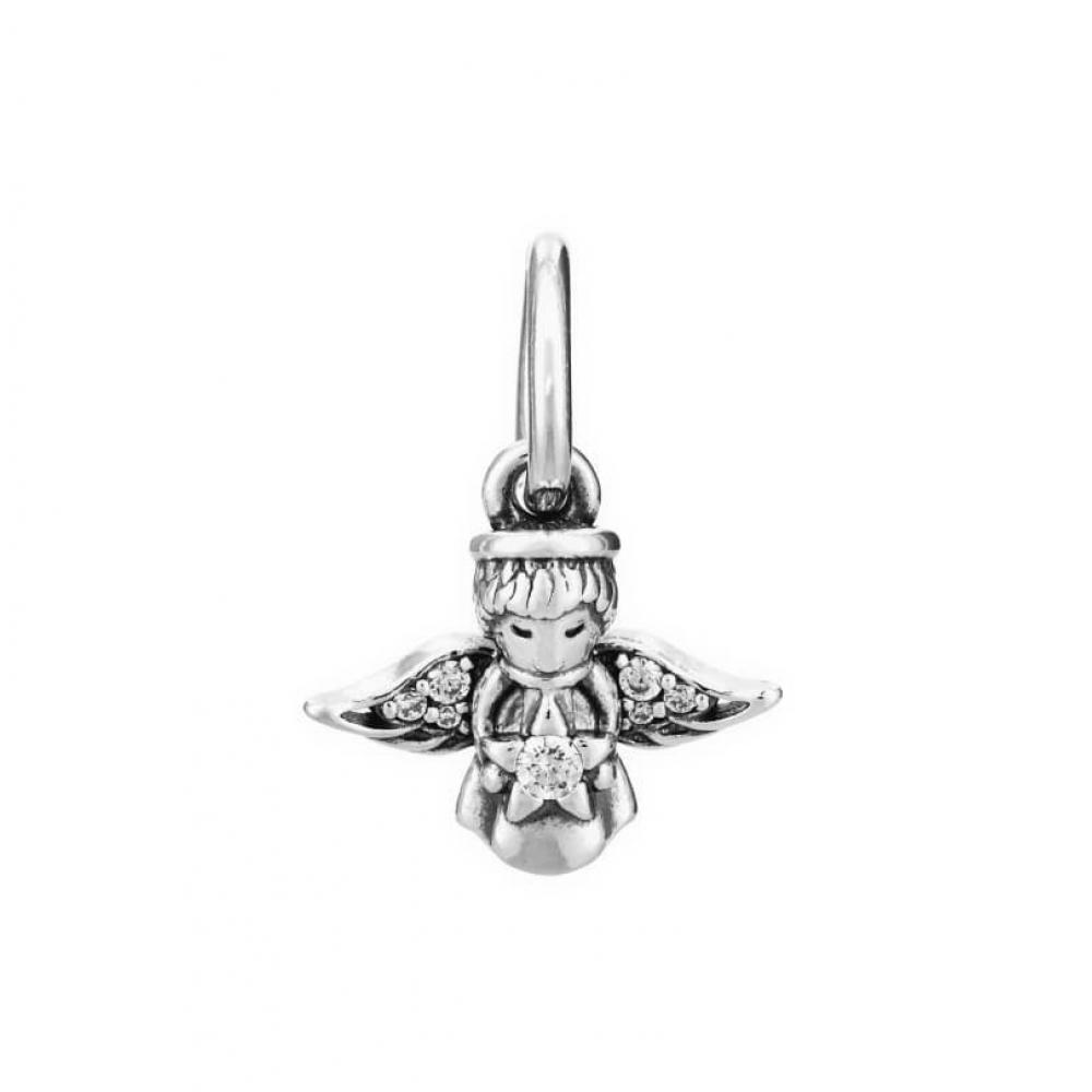PAndora 793598c01 Sparkling Angel Pendant And Dangle Silver Charm