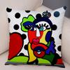 Geometric Cartoon Girl Decorative Pillowcase Living Room Office Ornaments Home Pillowcase