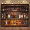 1 buc. mural retro din lemn pentru cabinet de vin - fibră 100% poliester, decor stil retro, decor pentru pivniță de vin
