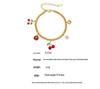 Two-Tone 18K Gold-Filled Stainless Steel Cherry Daisy Pendant Bracelet