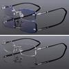 Rimless Cut Edge Anti-Blue Light Reading Glasses Eye Protection Optical Eyewear  Office