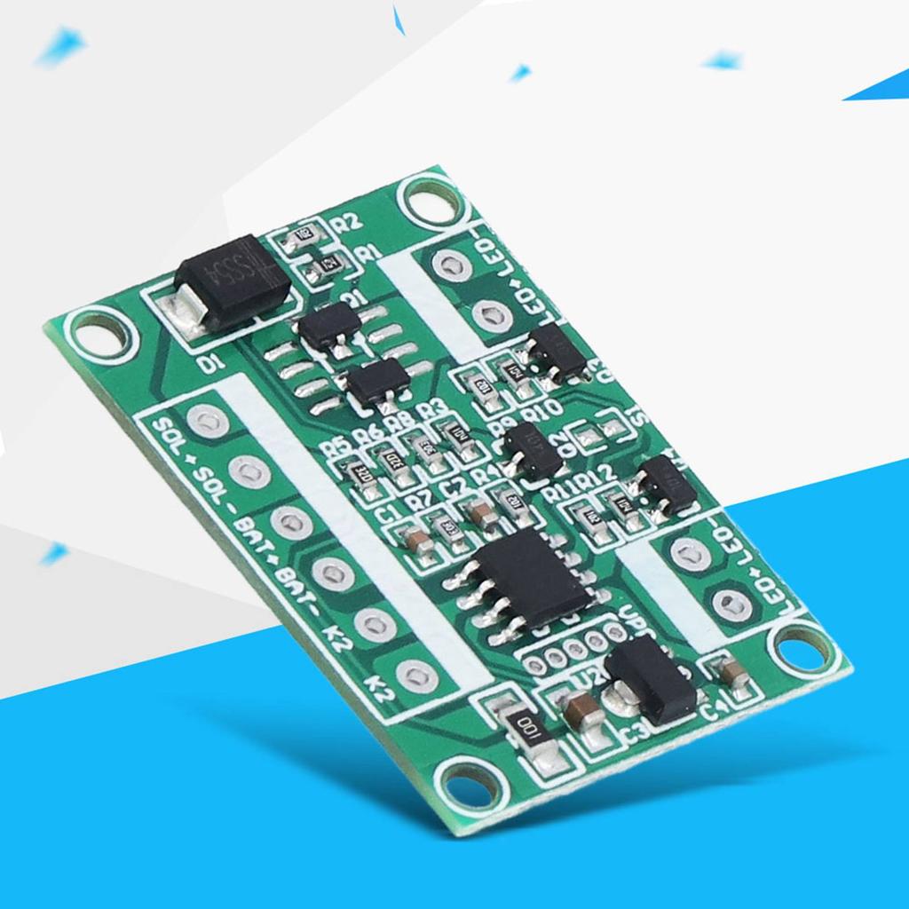 Deska řízení solární lampy na trávník 6V 12V střídavě blikající žlutá 3,7V pomalu blikající výstražné světlo