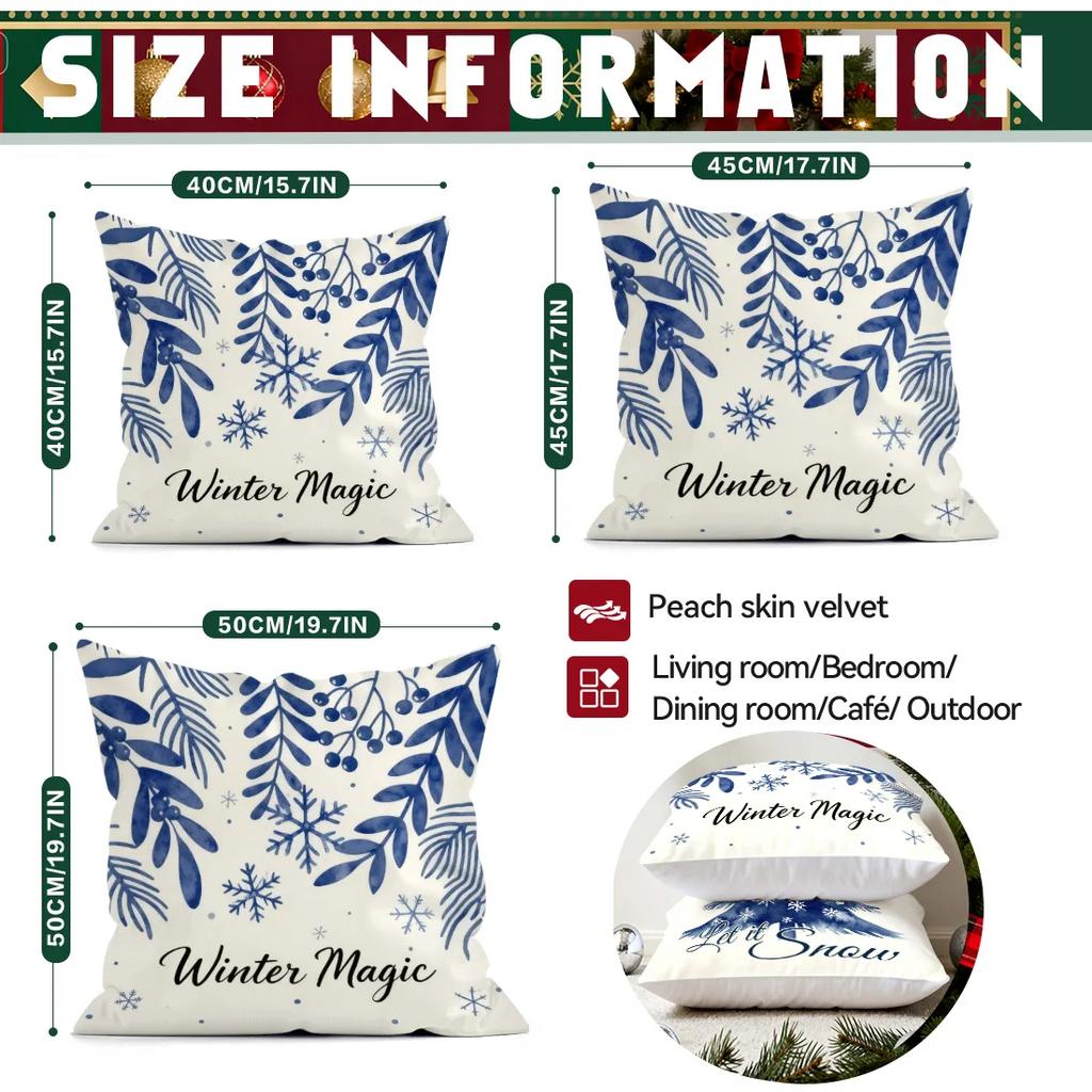 Beige Christmas theme Cushions Pillowcase Polyester Cushion Cover Throw Pillow Pillowcover Home Car Sofa Decor