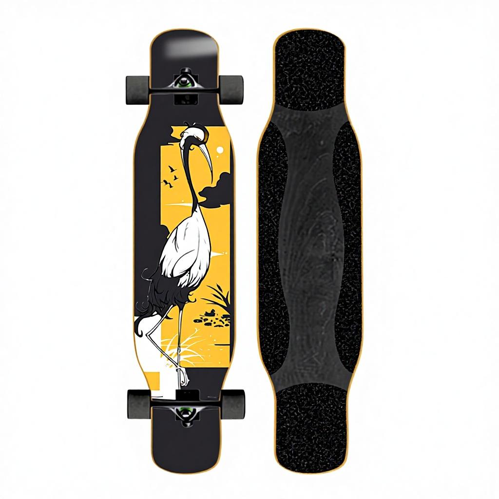 46IN Big Longboard Skateboard Boys Girls Beginners Adults Four-Wheel Street-Style Professional Double Rocker Maple Wood Dyed
