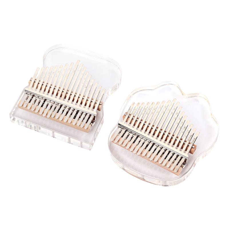 Transparent Kalimba Acrylic Finger Pianos 17 Keys Thumb Piano with Letters and Notes Musical Instrument Gifts for Girls